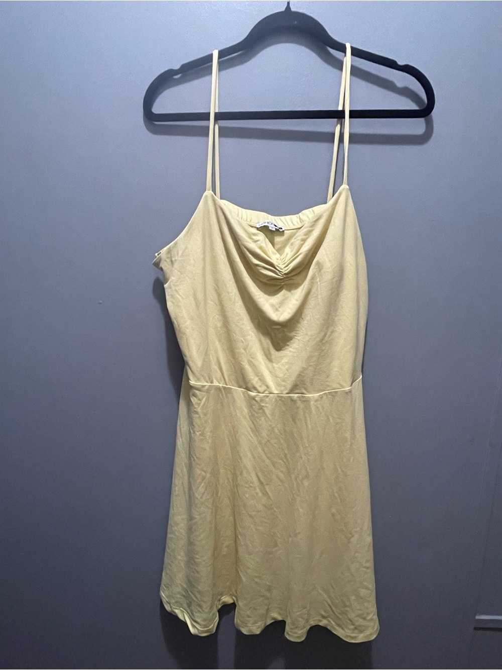 Light Yellow Cowl Neck Spring Dress - 2x Women